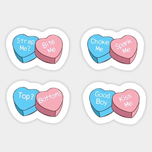 Trans Guy Valentines Heart Shape Candy Sticker Pack Sticker